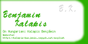 benjamin kalapis business card